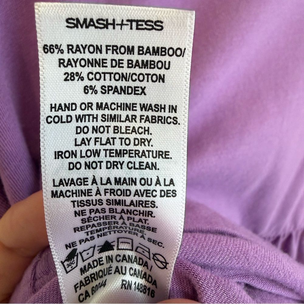 Smash + Tess Camille Iris Purple Tank Style Babydoll Relaxed Fit Mini Dress - Picture 6 of 6